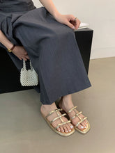 LBSFY  -  Open Toe Women Slippers Silver Gold Beige Summer Dress Shoes Casual Ladies Party Pumps Shoes Woman Low Flat Heeled Size 35-39